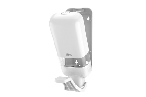 Product foto van Tork® S4 Zeep en Handdesinfectie Dispenser met Armbeugel Wit (564100)