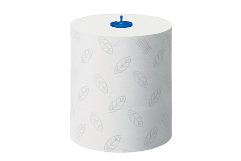 Product foto van Tork Matic® H1 Zachte Handdoekrol 6 rollen x 150m Absorberend Wit met Grijs Leaf (290067)