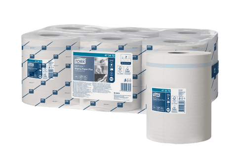 Product foto van Tork Reflex™ M4 Plus Centerfeed Poetspapier SmartCore® 6x450 vellen Wit (473472)