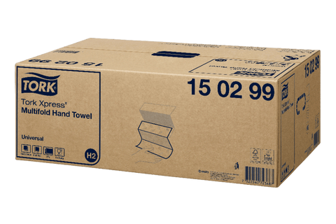 Product foto van Tork Xpress® H2 Multifold Handdoeken 2-laags Z-vouw 20x237 vellen gerecycled WIt (150299)