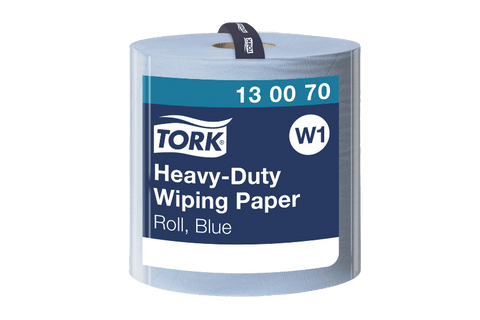 Product foto van Tork® W1 Heavy-Duty Rol Poetspapier Multifunctioneel 1x1000 vellen Blauw (130070)