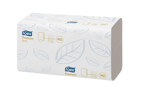 Product foto van Tork Xpress® H2 Multifold Handdoeken 2-laags Z-vouw 21x150 vellen Wit Premium (100289)