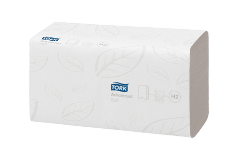 Product foto van Tork Xpress® H2 Zachte Multifold Handdoeken 2-laags Z-vouw 21x180 vellen (120398)