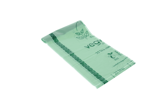 Product foto van Afvalzakken 25 liter rol met 25 zakken composteerbaar BIO