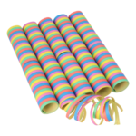 Product foto van 10 Serpentines 4 m "Stripes" brandvertagend