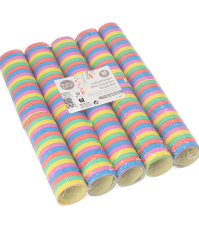 Product foto van 10 Serpentines 4 m "Stripes" brandvertagend
