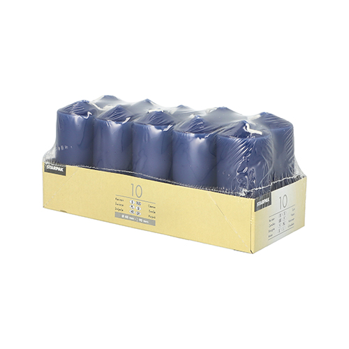 Product foto van 10 Stompkaarsen Ø 40 mm · 90 mm donkerblauw