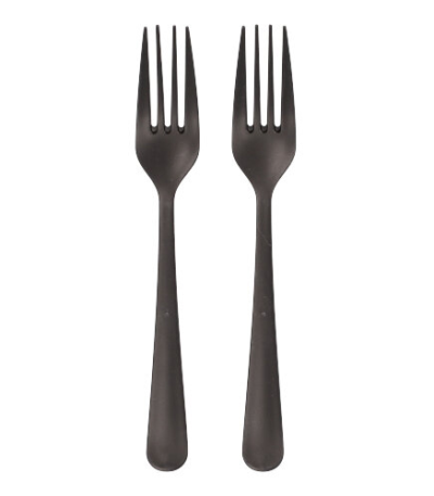 Product foto van 100 "Circulware" Herbruikbare vorken PP-MF 19 cm zwart "Gaia" extra stabiel