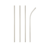 Product foto van 100 Drinkrietjes Papier "pure" Ø 6 mm · 20 cm wit flexibel