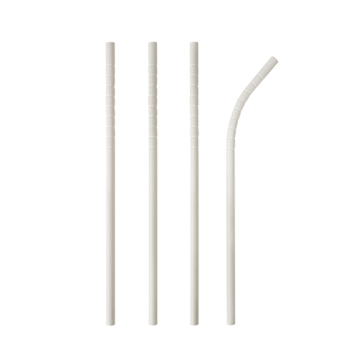 Product foto van 100 Drinkrietjes Papier "pure" Ø 6 mm · 20 cm wit flexibel