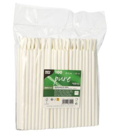 papier "pure" Ø 8 mm · 20 cm wit