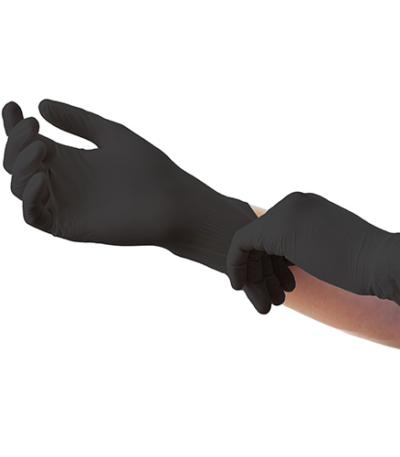 Product foto van 100 "Medi-Inn Classic" Handschoenen Nitril poedervrij "Black Plus" zwart Maat: XL