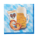 Product foto van 100 Servetten 3-laags 1/4 vouw 33 cm x 33 cm "Bavaria"