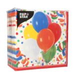 Product foto van 100 Servetten 3-laags 1/4 vouw 33 cm x 33 cm "Lucky Balloons"