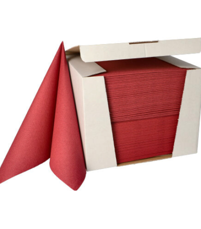 Product foto van 100 Servetten "ROYAL Collection" 1/4 vouw 40 cm x 40 cm bordeaux