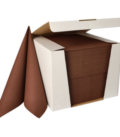 Product foto van 100 Servetten "ROYAL Collection" 1/4 vouw 40 cm x 40 cm bruin