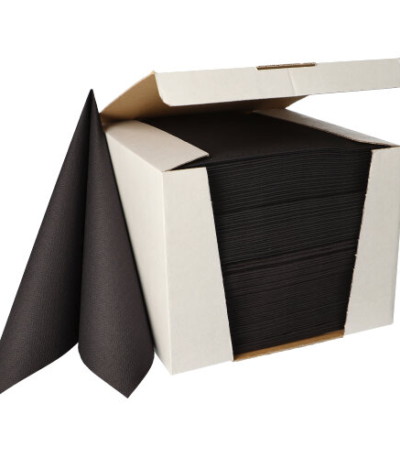 Product foto van 100 Servetten "ROYAL Collection" 1/4 vouw 40 cm x 40 cm diep zwart