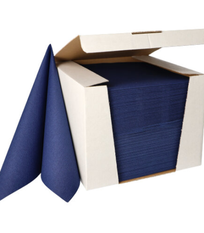 Product foto van 100 Servetten "ROYAL Collection" 1/4 vouw 40 cm x 40 cm donkerblauw