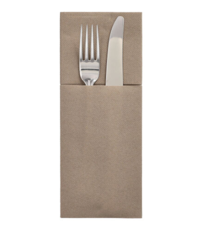 Product foto van 100 Servetten met bestekzakjes