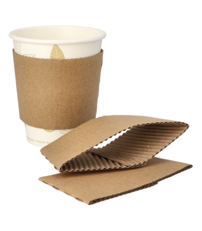 Product foto van 100 Sleeves voor koffiebekers "pure" Ø 7