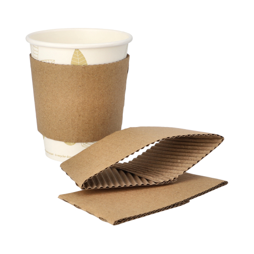 Product foto van 100 Sleeves voor koffiebekers "pure" Ø 7