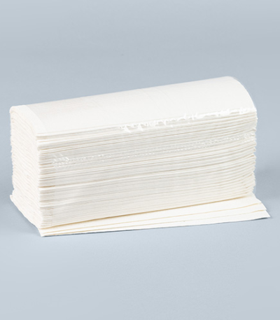 Product foto van 120 Blad Handdoekjes C-vouw 50 cm x 25 cm wit 1-laags