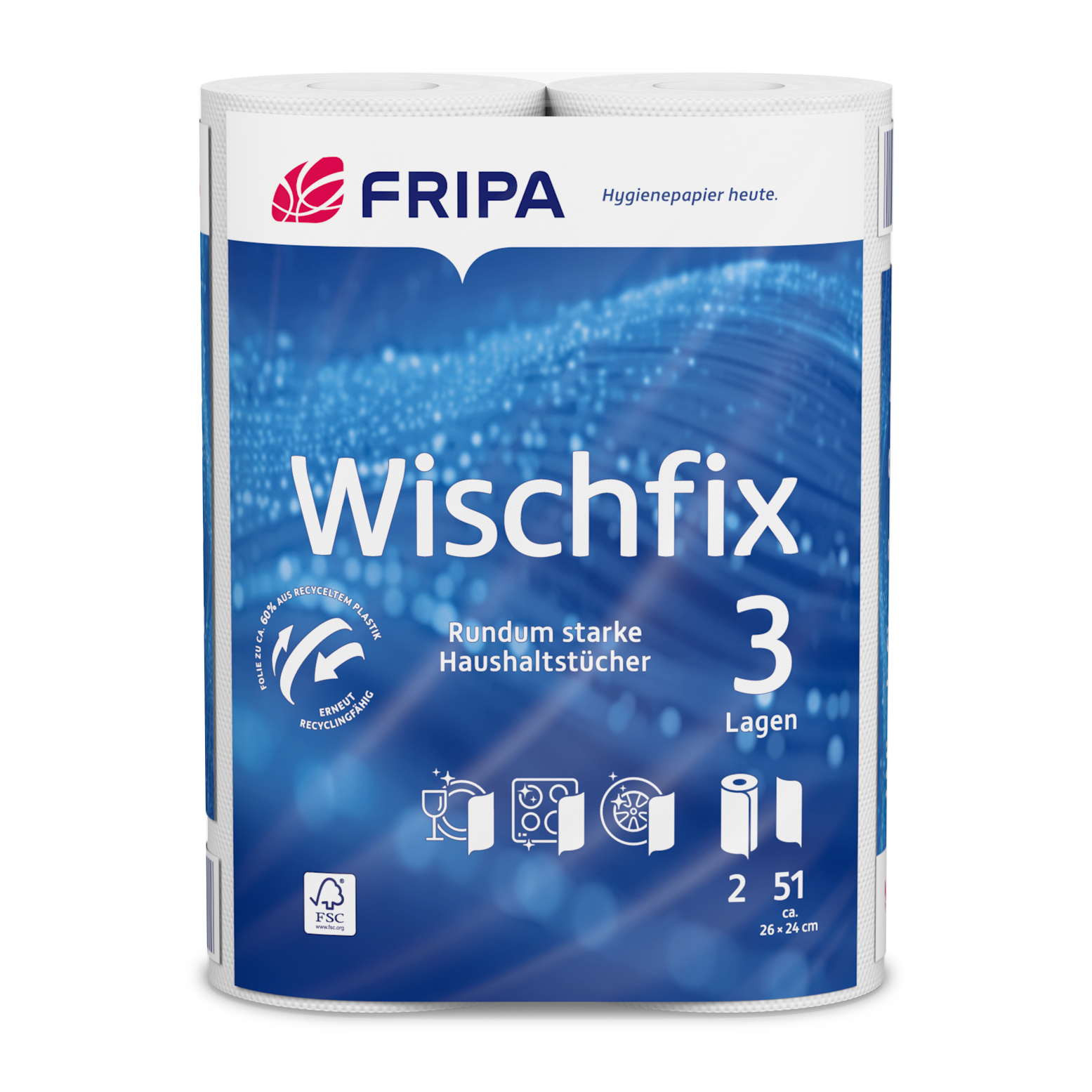 2 Rollen Keukenrollen Product foto van 2 Rollen Keukenrollen