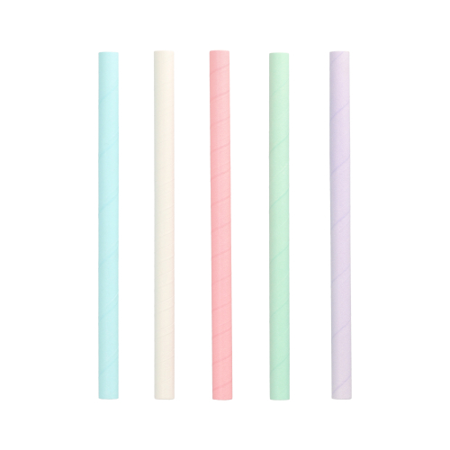 Product foto van 200 Bubble Tea Drinkrietjes Papier Ø 12 mm · 20 cm assorti kleuren