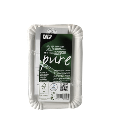 karton "pure" hoekig 10 cm x 16 cm wit