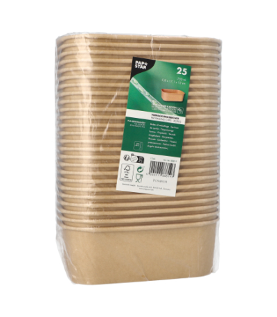 Product foto van 25 Kartonnen Verpakkingsbeker rechthoekig 750 ml 5
