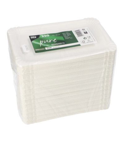 karton "pure" hoekig 13 cm x 20 cm wit