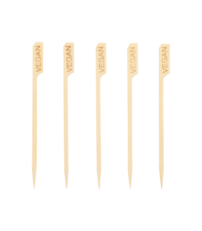 Product foto van 250 Fingerfood spiesjes "pure" 12 cm "VEGAN"