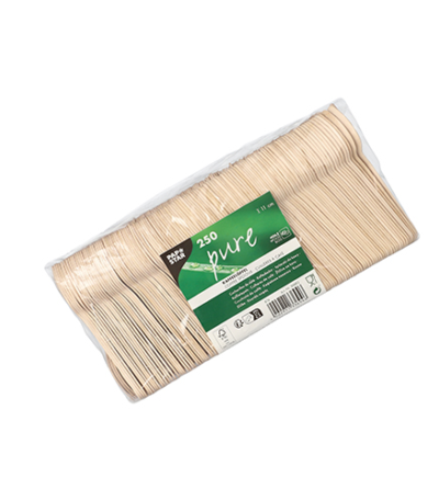 Product foto van 250 Koffielepels Hout "pure" 11 cm