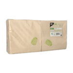 2-laags 1/4 vouw 33 cm x 33 cm natuur ongebleekt
