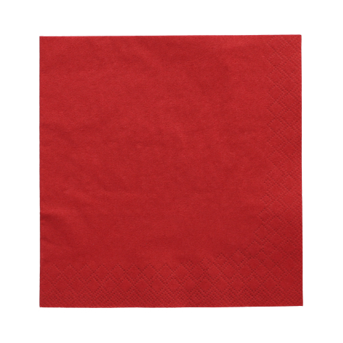 Product foto van 250 Servetten 3-laags 1/4 vouw 33 cm x 33 cm bordeaux