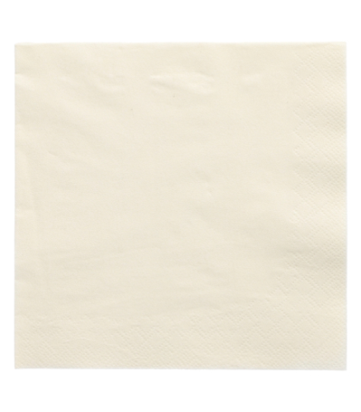 Product foto van 250 Servetten 3-laags 1/4 vouw 33 cm x 33 cm creme