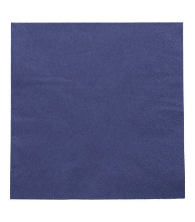 Product foto van 250 Servetten 3-laags 1/4 vouw 33 cm x 33 cm donkerblauw