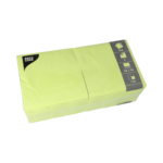 Product foto van 250 Servetten 3-laags 1/4 vouw 33 cm x 33 cm lime