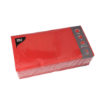 Product foto van 250 Servetten 3-laags 1/4 vouw 33 cm x 33 cm rood
