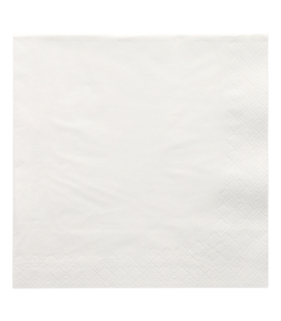 Product foto van 250 Servetten 3-laags 1/4 vouw 33 cm x 33 cm wit