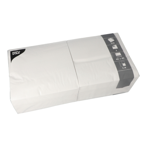 250 Servetten 3-laags 1/4 vouw 40 cm x 40 cm wit Product foto van 250 Servetten 3-laags 1/4 vouw 40 cm x 40 cm wit