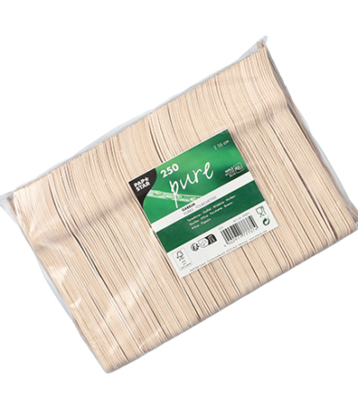 Product foto van 250 Vorken Hout "pure" 16 cm