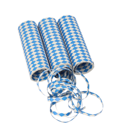 Product foto van 3 Serpentines 4 m "Beiers blauw" brandvertagend