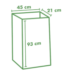 Product foto van 3 Vuilniszakken aus Papier "pure" 120 l 93 cm x 45 cm x 21 cm bruin