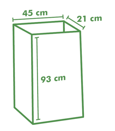 Product foto van 3 Vuilniszakken aus Papier "pure" 120 l 93 cm x 45 cm x 21 cm bruin
