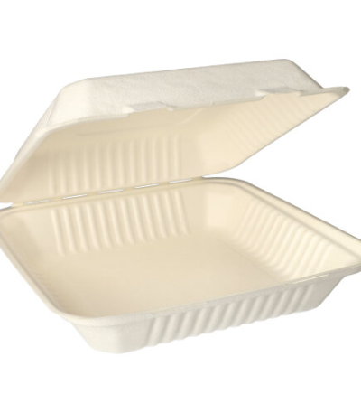 Product foto van 300 Menuboxen suikerriet "pure" 1-vaks 8 cm x 25