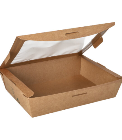 Product foto van 40 Verpakkingen voor delicatessen Pappe "pure" hoekig 1000 ml 4