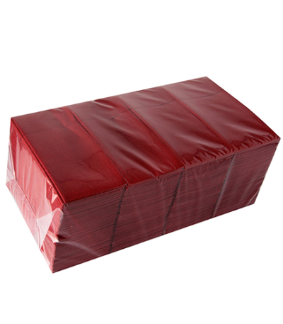 airlaid 40 cm x 33 cm bordeaux met bestekvouw