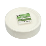 Product foto van 50 Borden van suikerriet "pure" 1-vaks Ø 23 cm · 2 cm wit