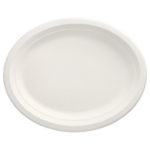 Product foto van 50 Borden van suikerriet "pure" ovaal 32 cm x 25